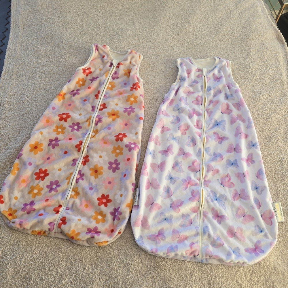 Little Couture By Minky Couture Wearable Sleep Blanket X 2 Butterfly Flowers
